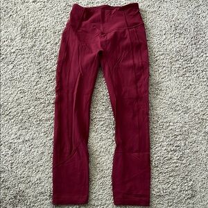 Lululemon All the Right Places High Rise Red Maroon Leggings